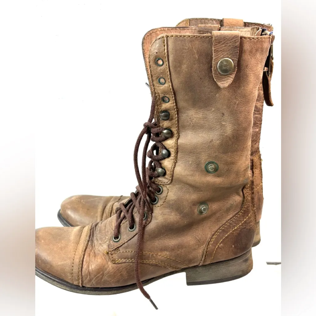 Steve Madden 10 CHEVIE Hipster Leather Lace Up Southwest Pattern Lined Shoes - Image 5