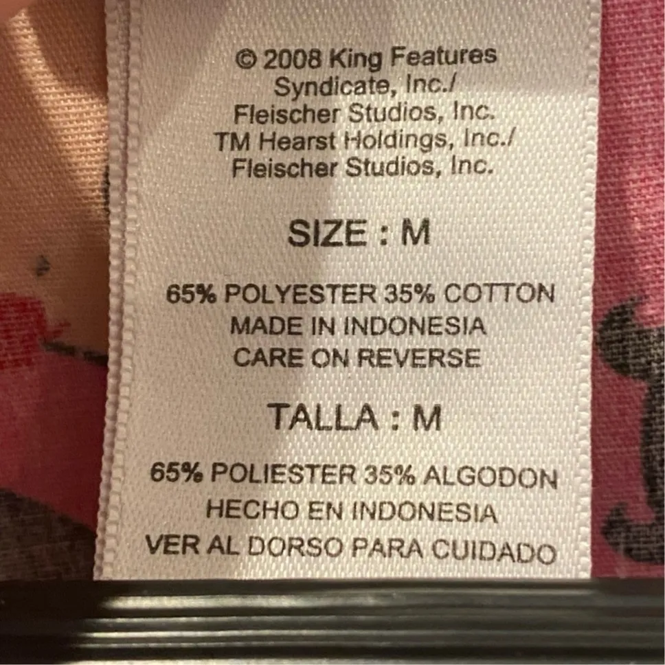 Retro Betty Boop Scrubs Shirt Nursing Top Pink M Cartoon - Image 6