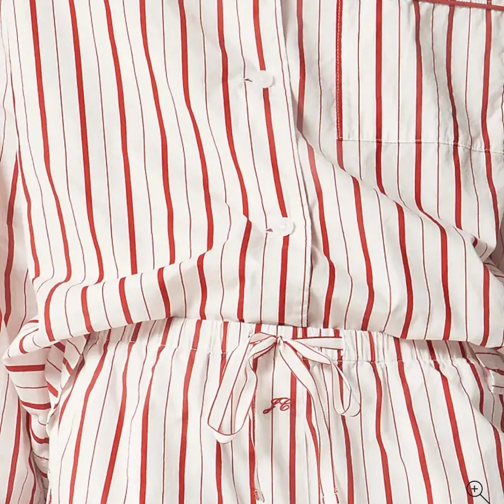 J.Crew Cotton poplin long-sleeve pajama pant set in peppermint stripe - Image 2