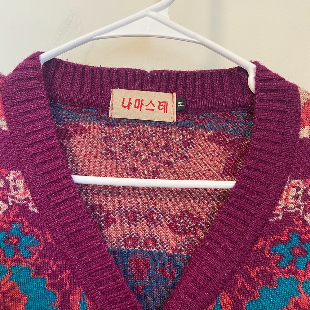 Vintage women’s‎ heavy knit sweater — medium Purple - Image 4