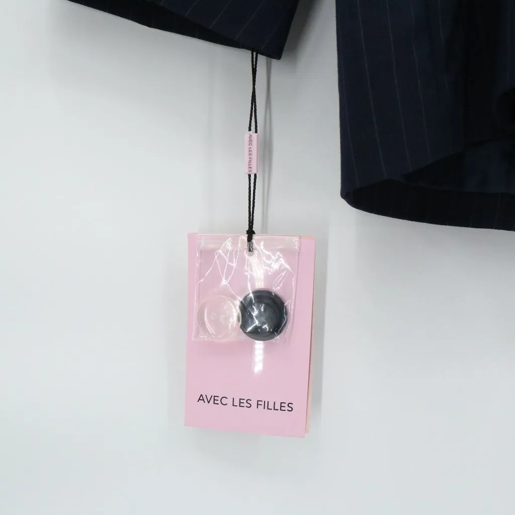 NWT Avec Les Filles Tailored Navy Double Breasted Pinstripe Blazer Jacket 2X - Image 10