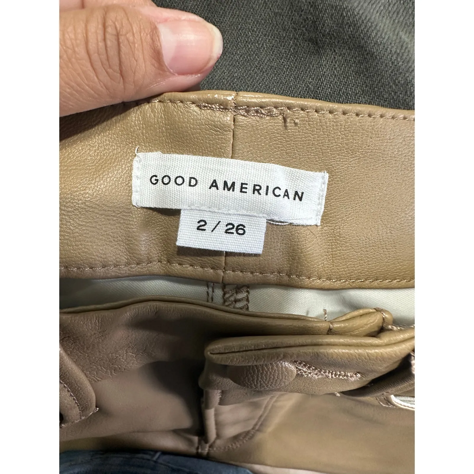 Good American “Better Than Leather” Good Boy Faux Leather Pants Sleek High-Rise - Image 7
