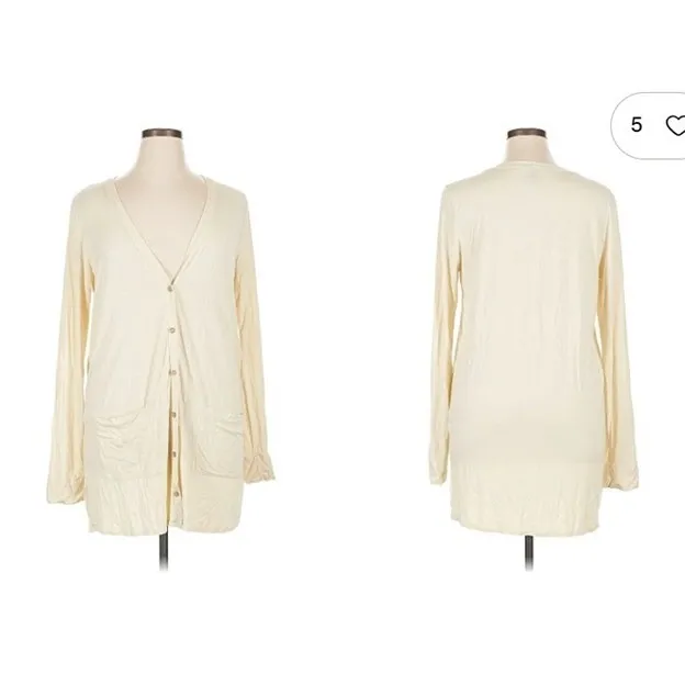 AGNES & DORA URBAN CARDI White Button Front Lightweight Layering Cardigan Top M - Image 2