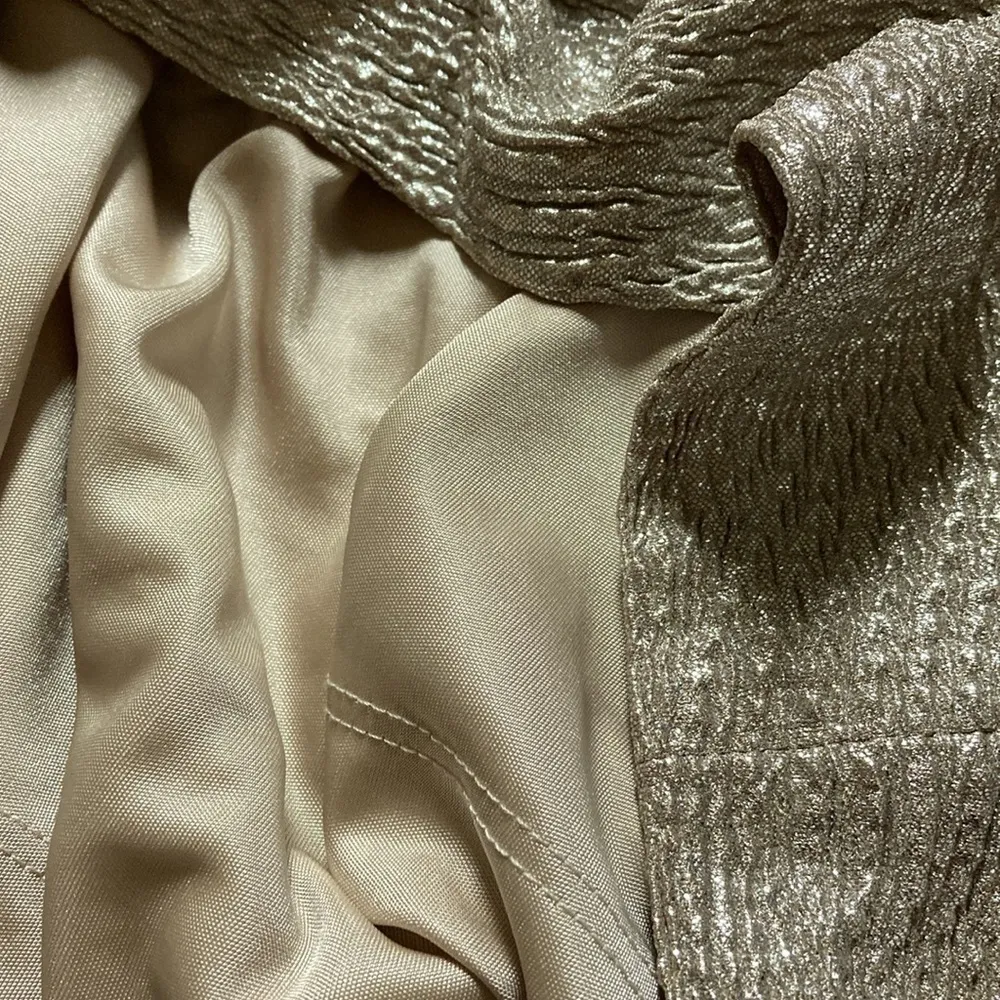 David Meister Metallic One-Shoulder Cocktail Dress - Image 13