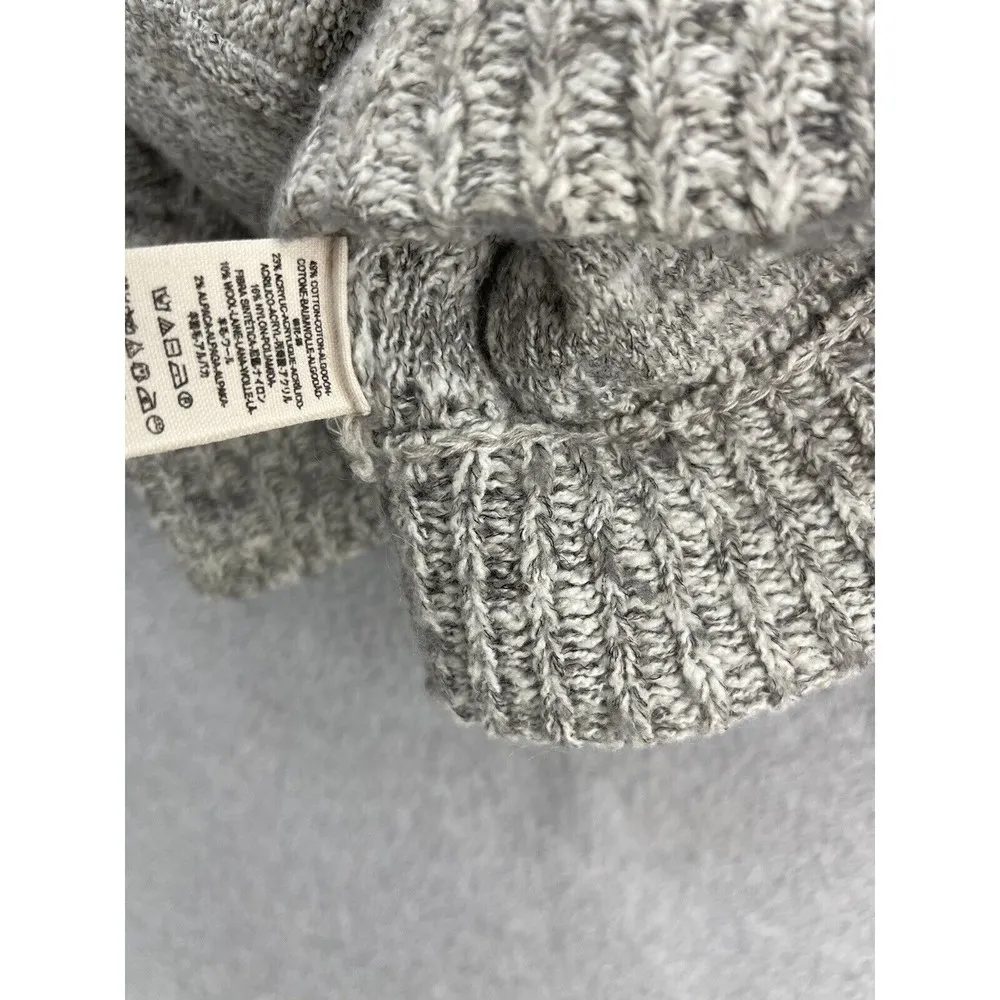 Free People Women's Gray Marled Knit Sweater Front Pockets Large Wool Alpaca - Image 7