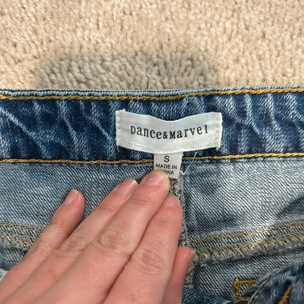 Denim Distressed Skirt - Image 3