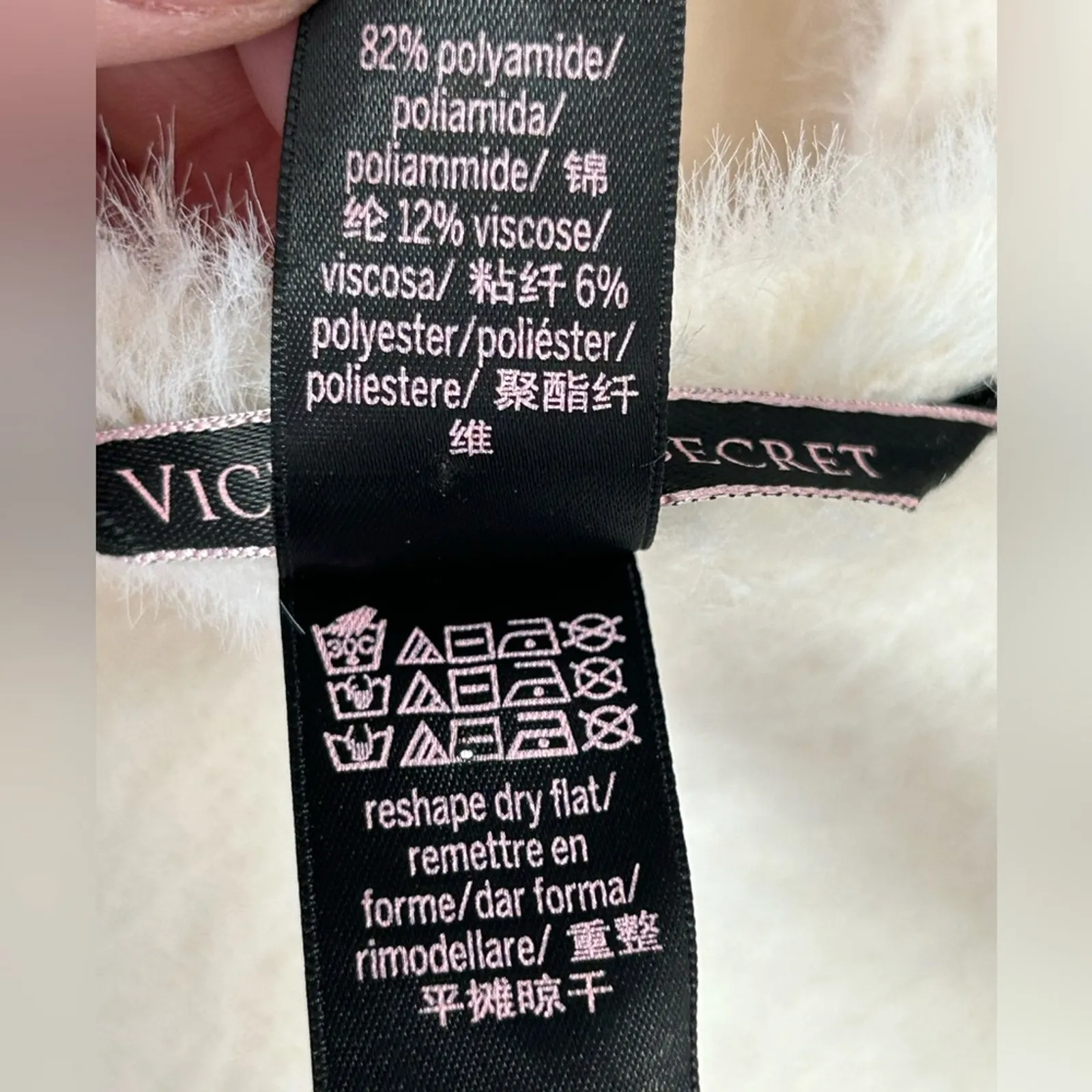 Victoria’s Secret White Fuzzy Jeweled Crop Tank Crisscross Straps Size M - Image 9