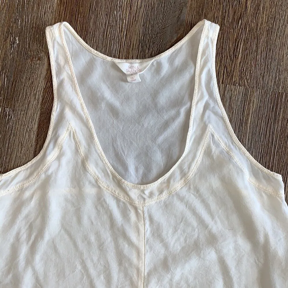 Sun & Shadow Boho Gypsy Summer Ivory Lace Tank S - Image 3
