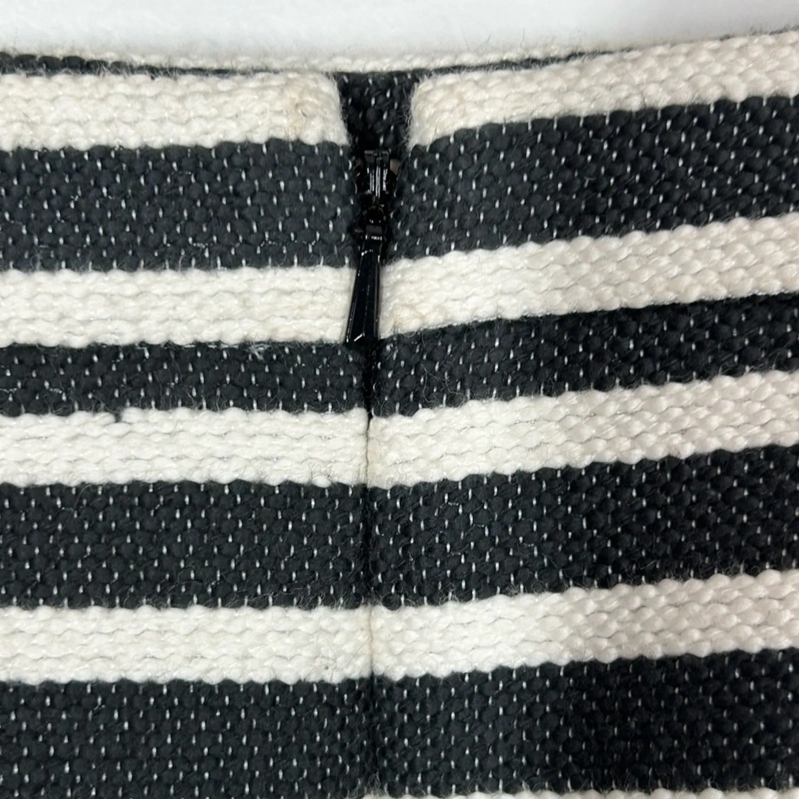 Halogen Black White Nautical Striped Textured Mini Skirt Size 4 Lined - Image 8