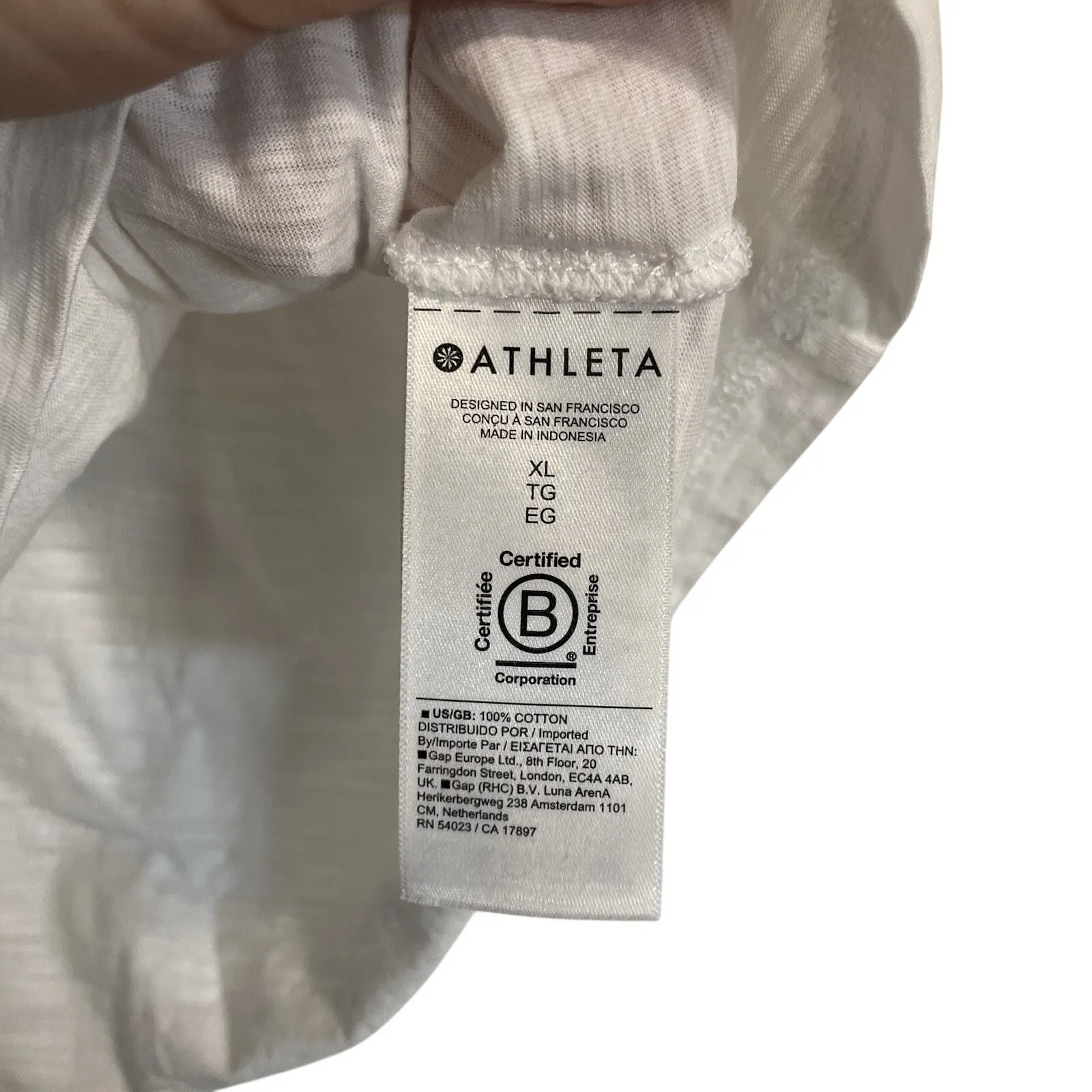 Athleta White Cotton Tank Top Womens‎ Size XL Lightweight Basic Casual - Image 6
