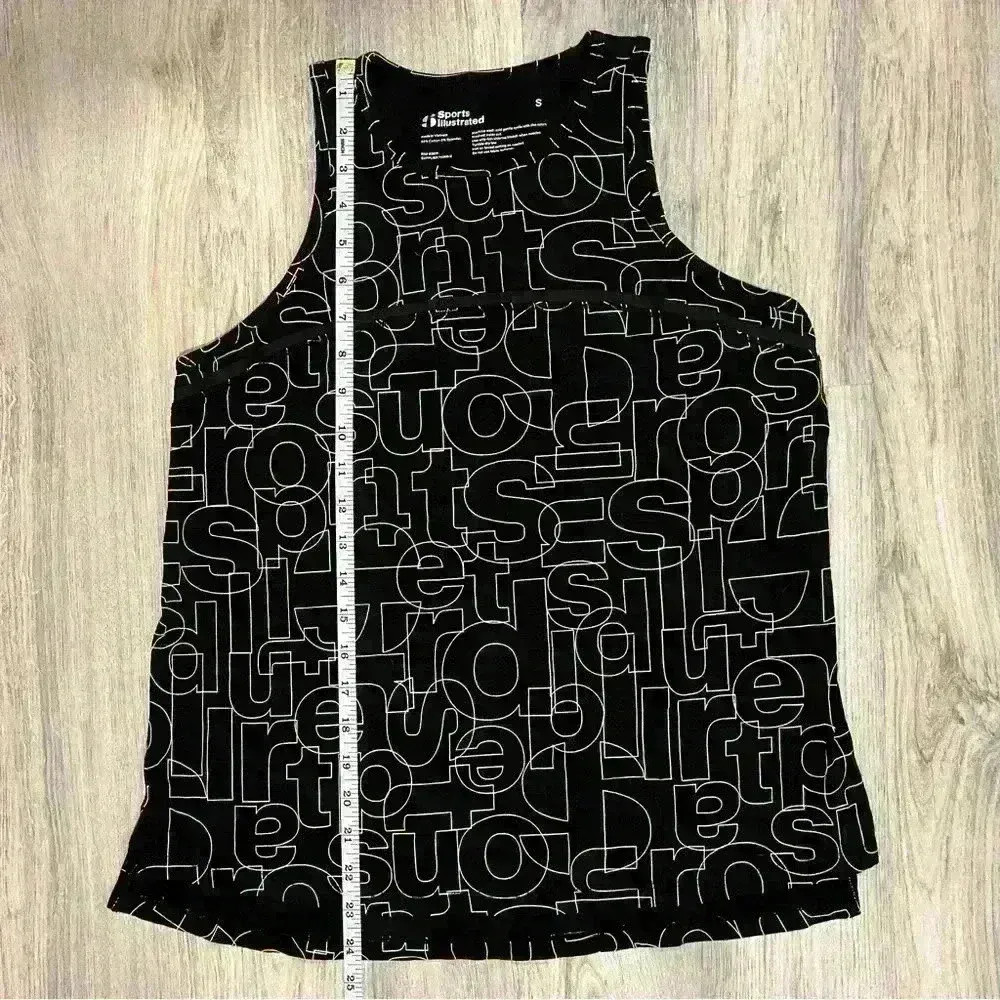 Sports Illustrated Black White Shirt Print Athletic Sleeveless Tank Top Size S - Image 4