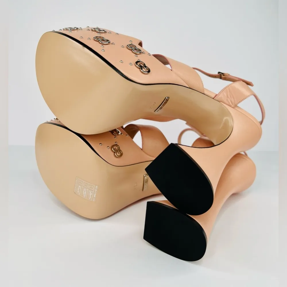 GUCCI JANAYA INTERLOCKING G PLATFORM PLATO ANKLE STRAP STUD SANDALS SIZE EU 40.5 - Image 8