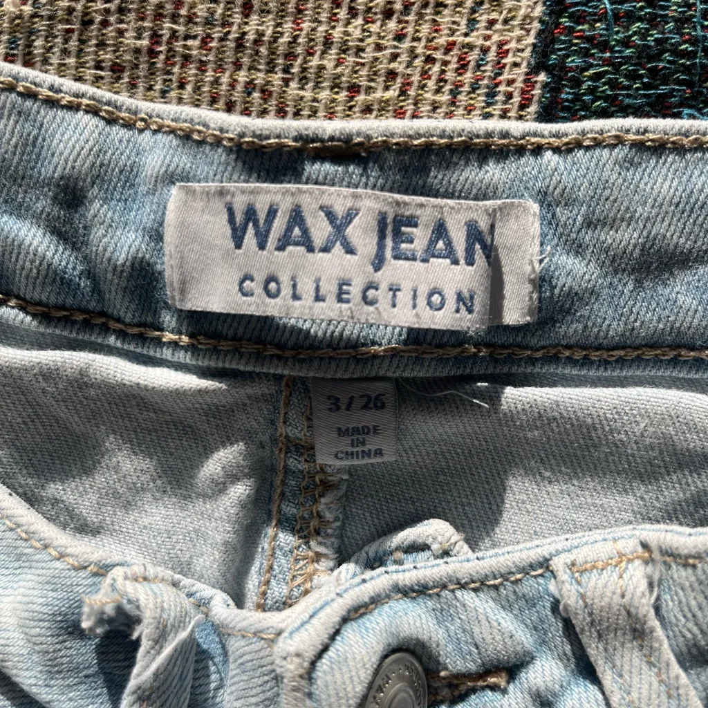 Wax Jean Collection Straight Leg Jeans Light Wash Distressed 3/26 Y2K Vintage - Image 14