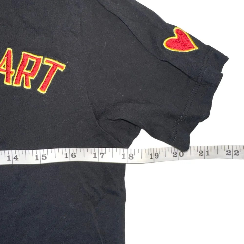 Sandro Milagros Embroidered Play With Your Heart Short Sleeve Black Graphic Tee - Image 6