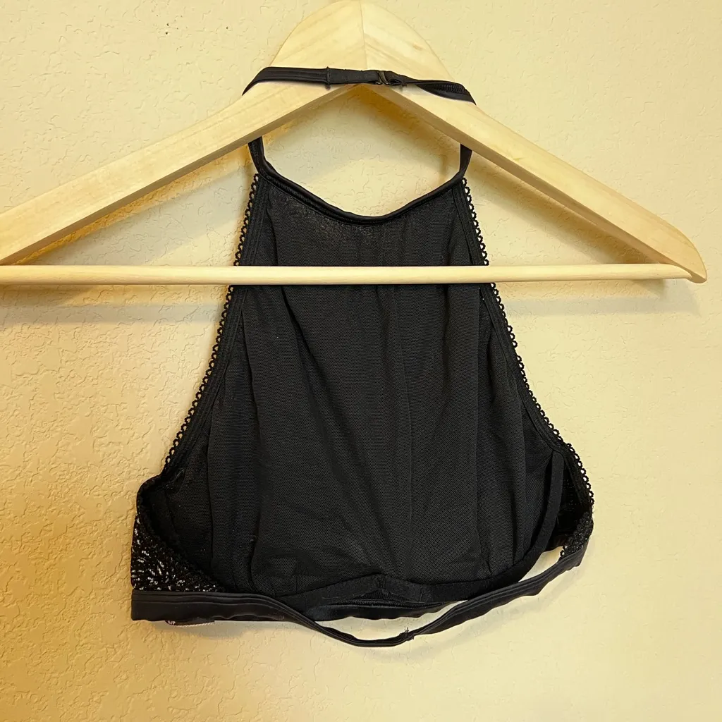 Victoria's Secret Black and Silver Fireworks Crop Top Bra - Image 3