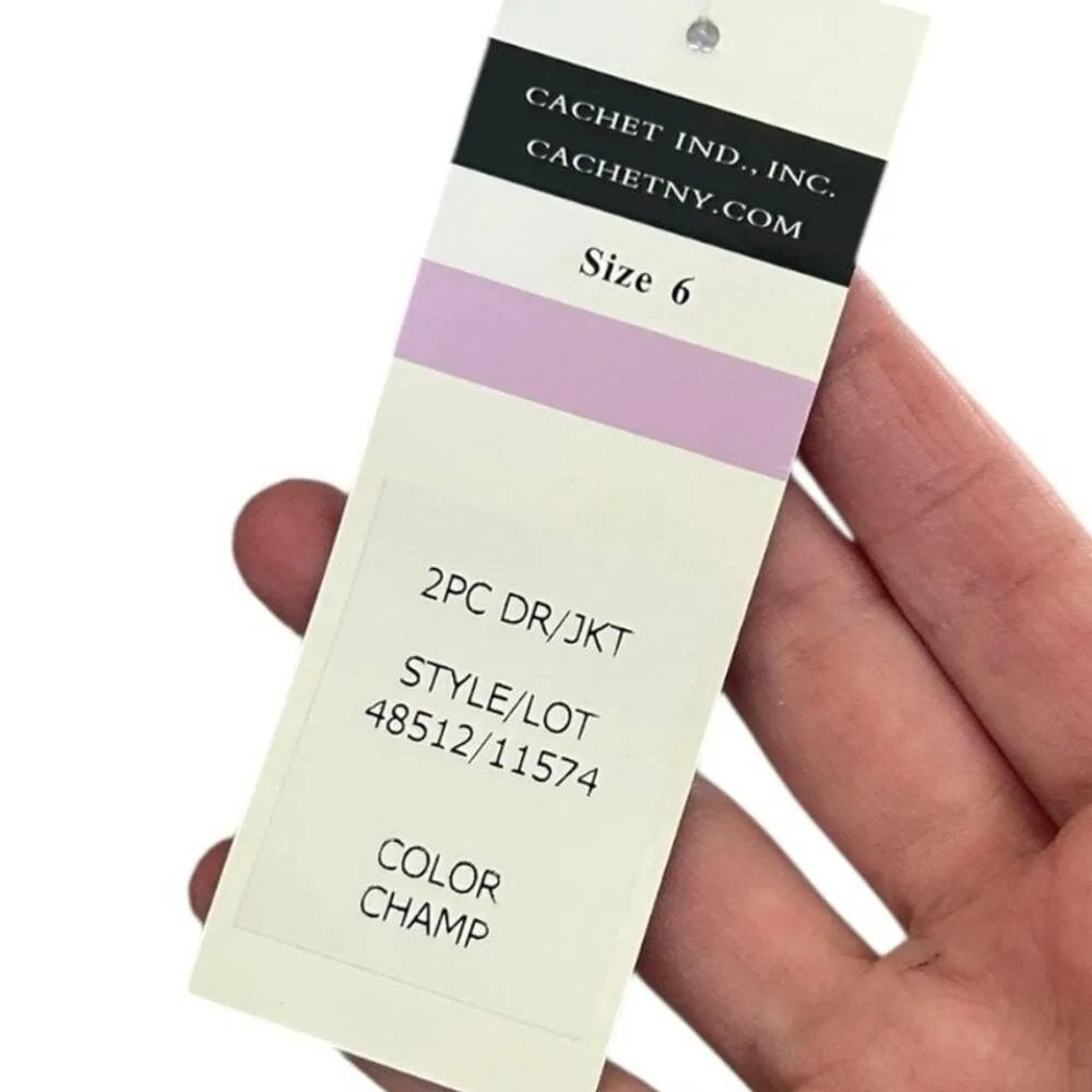 Vintage Y2K Cachet Women's Full Length Formal Champagne Brocade Beaded sz 6 NWT - Image 12