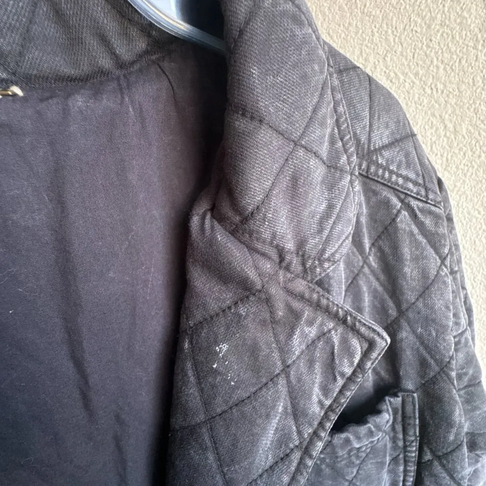 Anthropologie YFB Walker Mineral wash-black Quilted Shacket jacket - Image 8