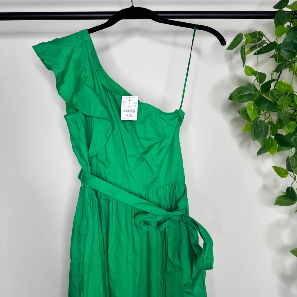 🆕 J. Crew Factory Petite One Shoulder Belted Midi Dress w/ Pockets size 2P NWT - Image 4