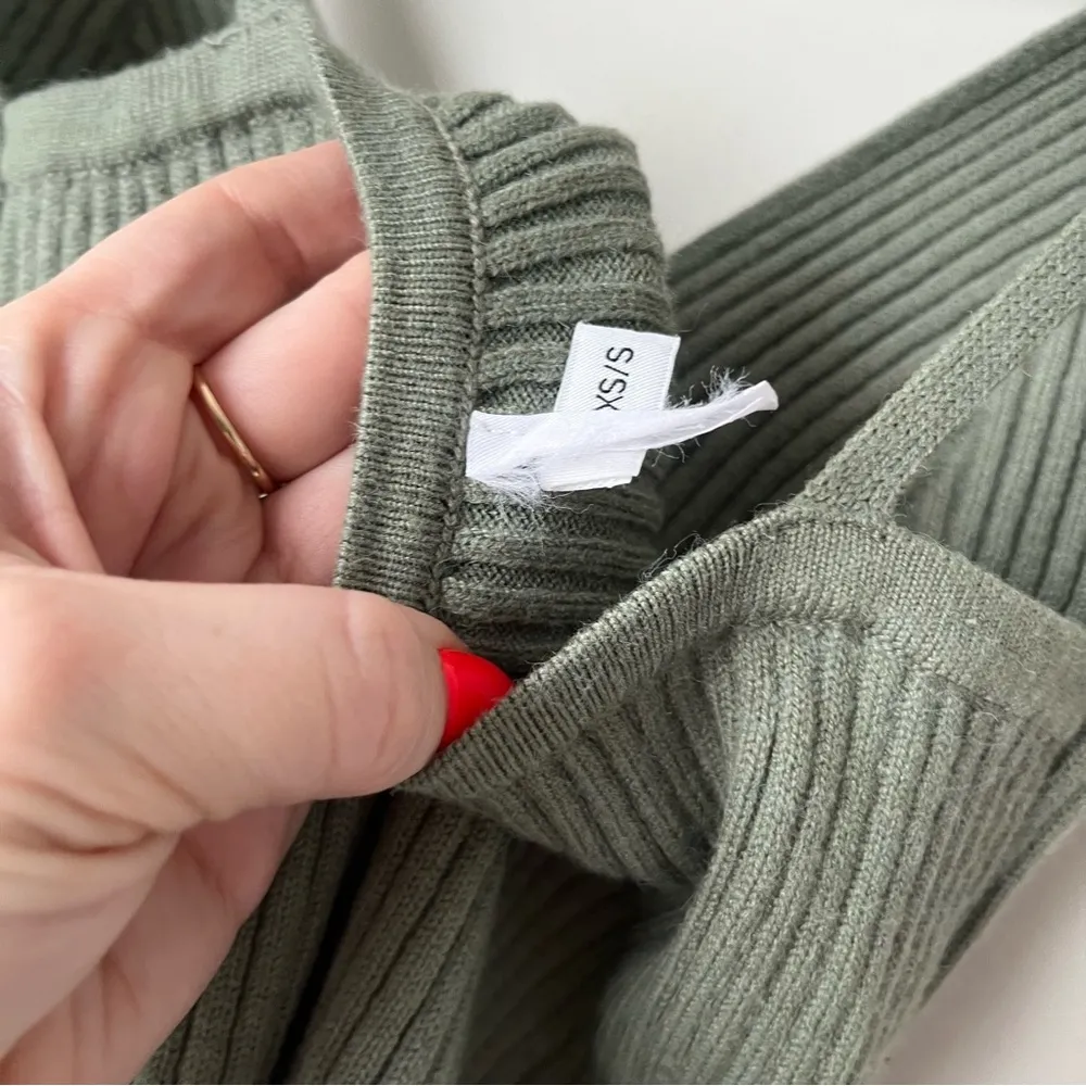 Oxford Green Ribbed Knit Bodycon Midi Dress XS/S - Image 9