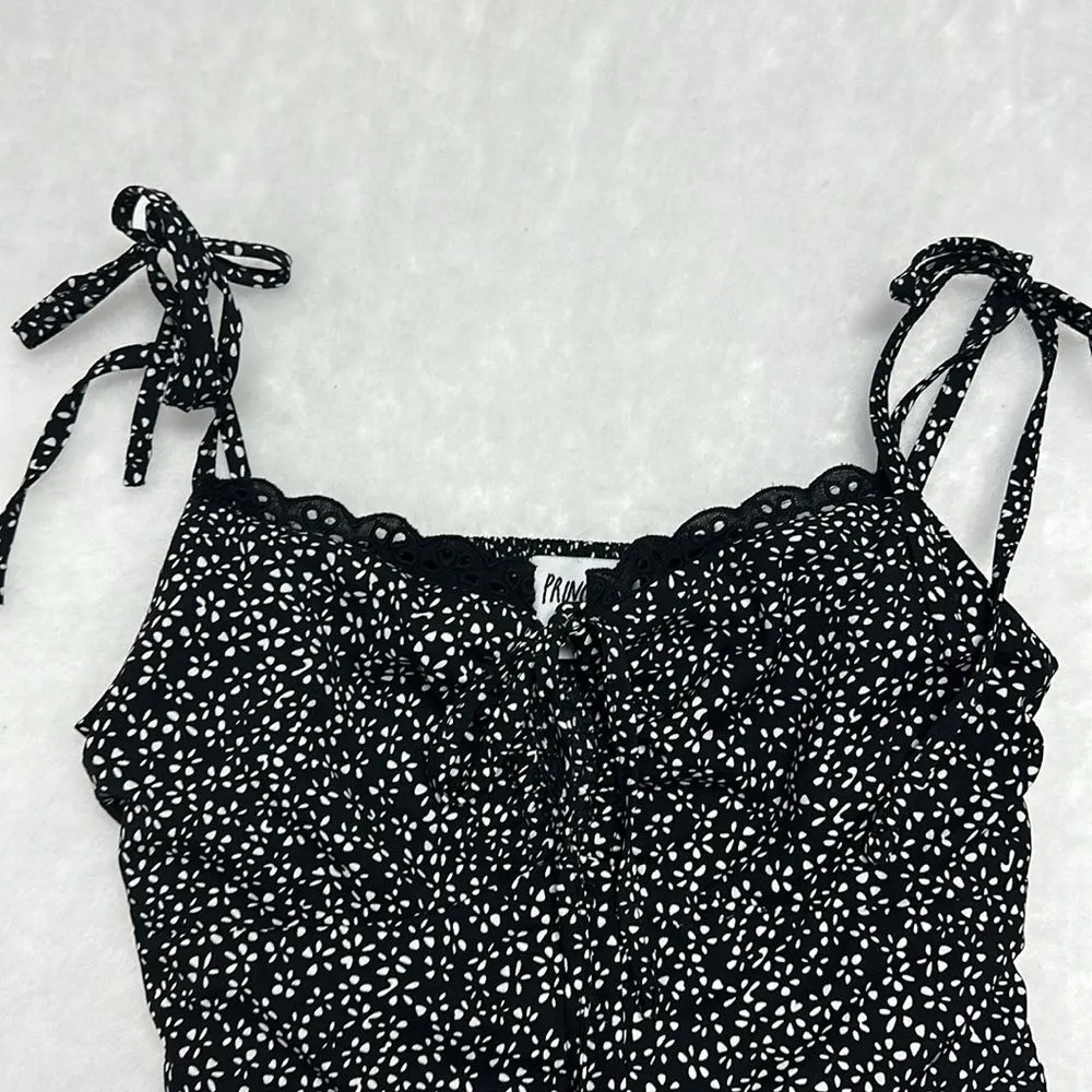 Princess Polly Rada Playsuit Black/White Romper Sz 4 - Image 3