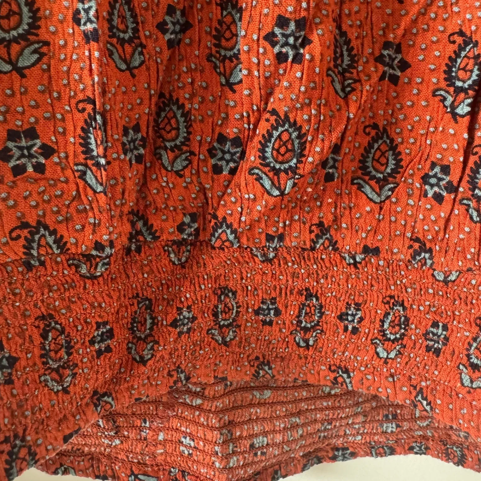 Anthropologie sz S Womens Patrons of Peace Crochet Tassle Flare Sleeve Top Boho - Image 7