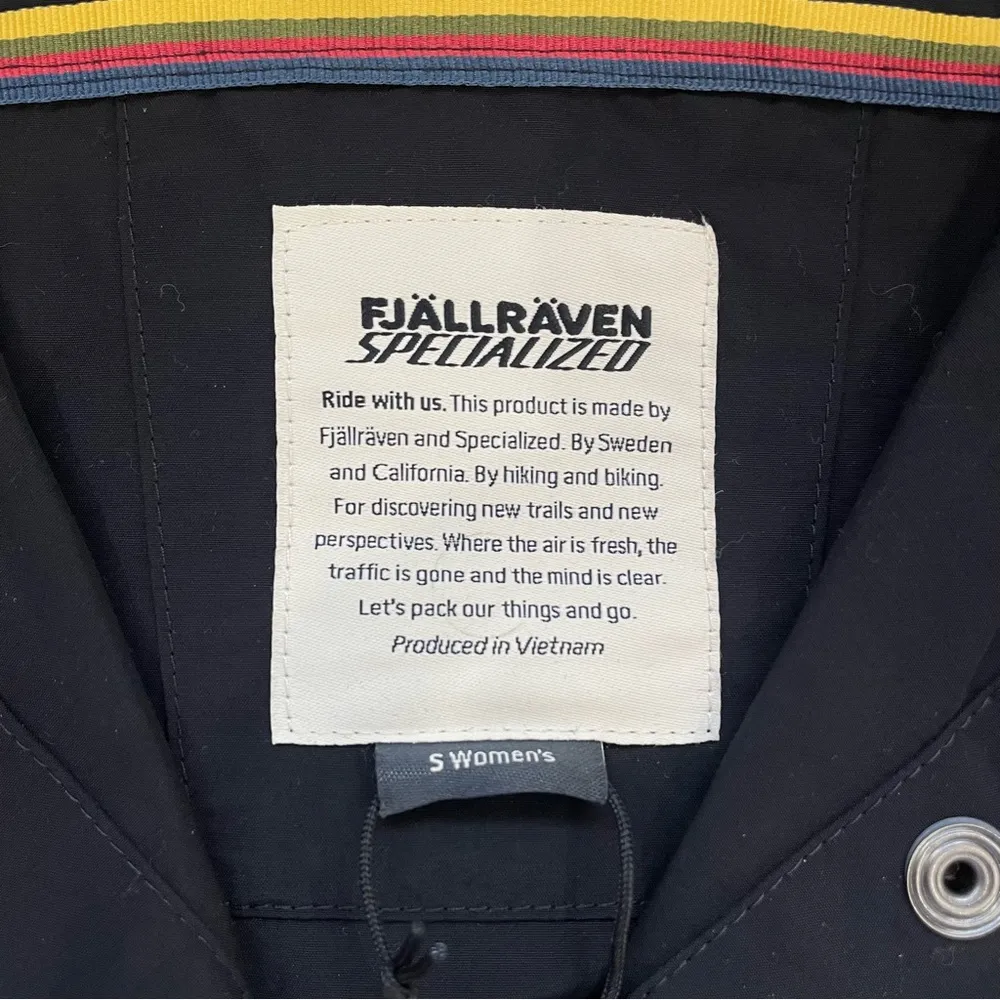 NWT Fjallraven x Specialized Black Button Up Wind Jacket Size S - Image 8