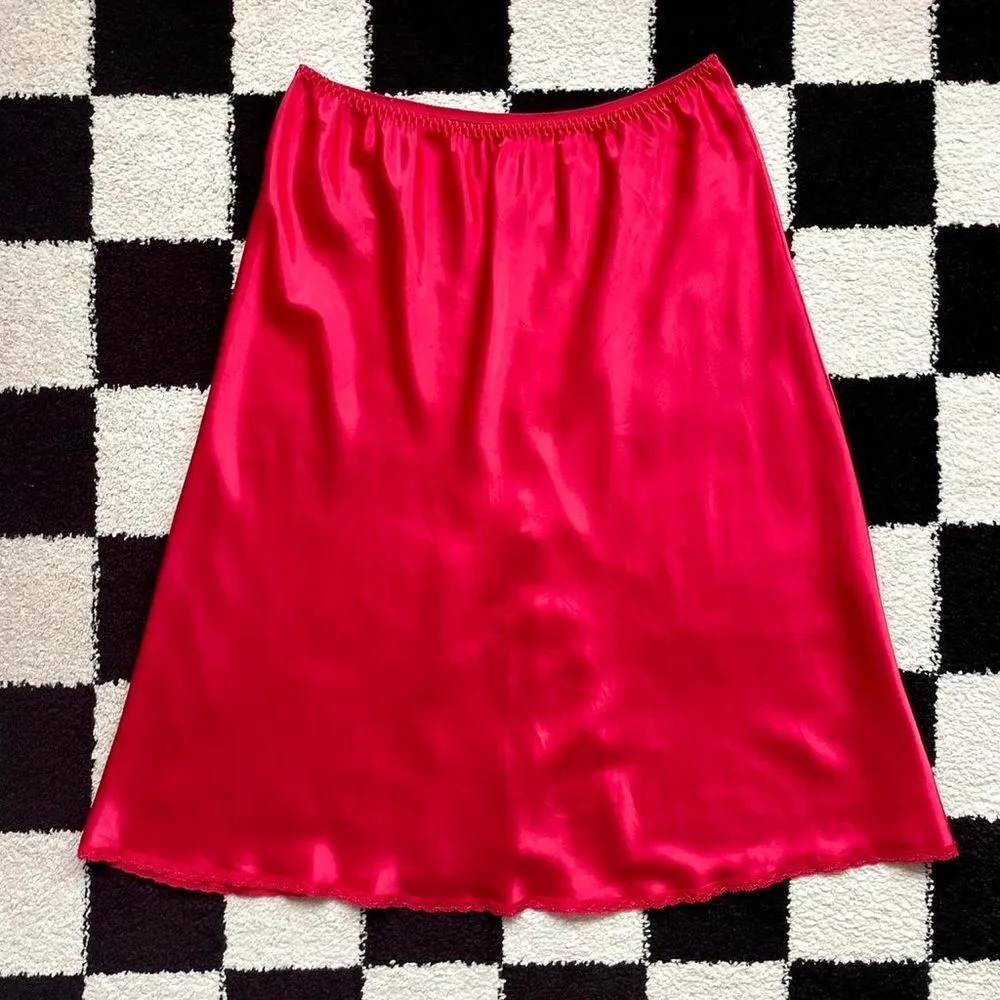 Maidenform Vintage  Red Slip Skirt L - Image 2