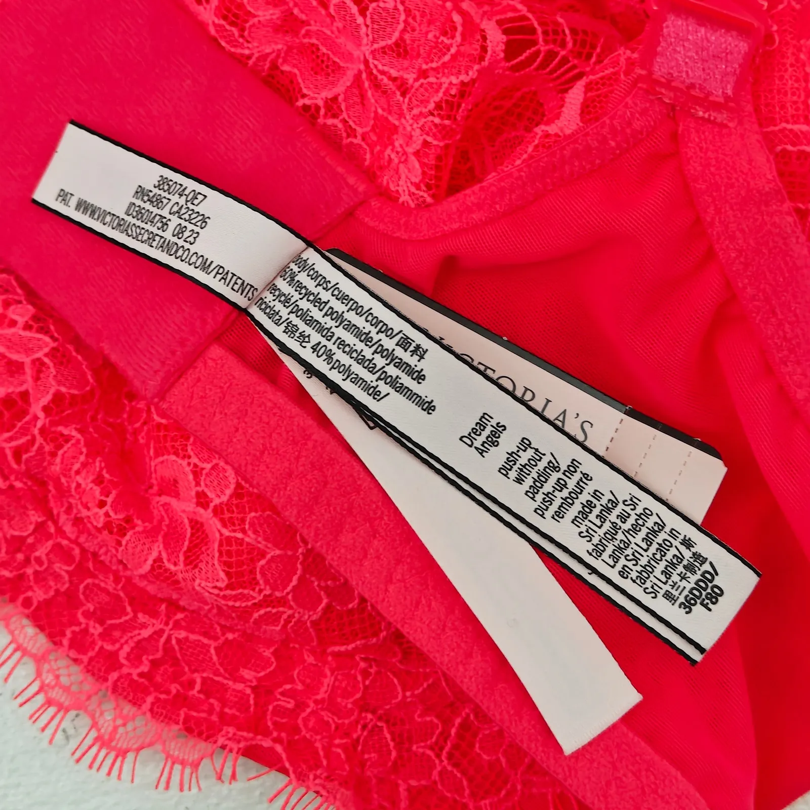 Victorias Secret Dream Angels Lingerie Set Unlined Push Up V String Panty - Image 4