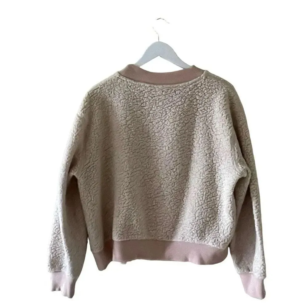 Who What Wear Women’s Sherpa Long Sleeves Sweatshirt Crewneck Brulee SZ XL - Image 6