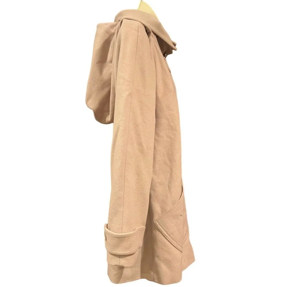 Ted Baker Beige Wool Blend Hooded Duffle Coat Size 2 US 4-6 - Image 4