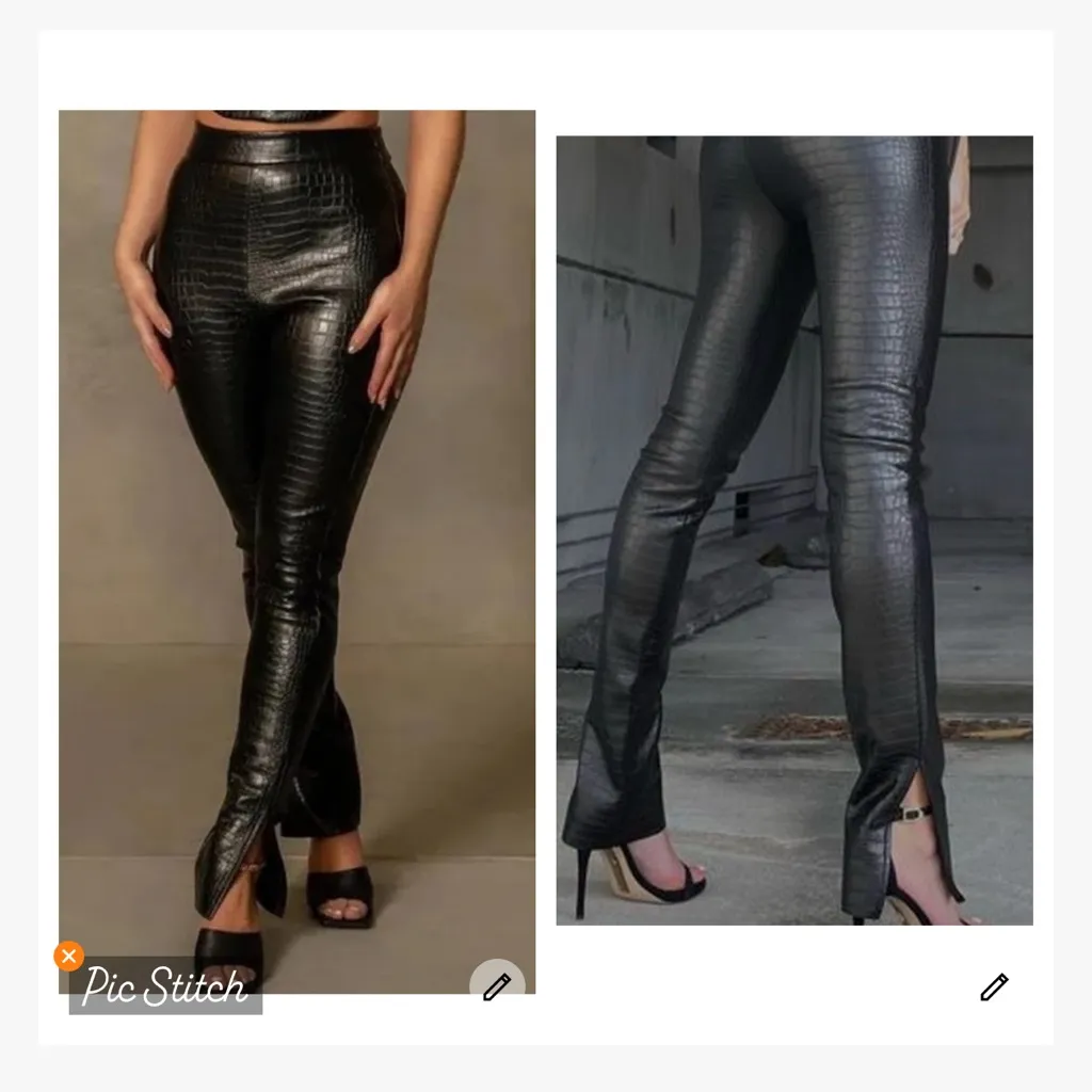 Meshki Annabelle High Waisted Croc Skinny Pants - Image 2