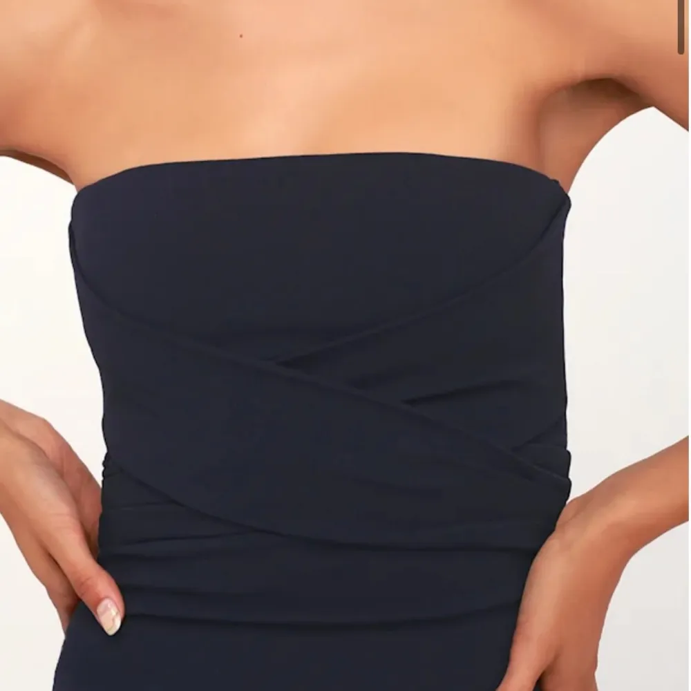 Lulus Own the Night Navy Blue Strapless Maxi Dress Size XL - Image 2