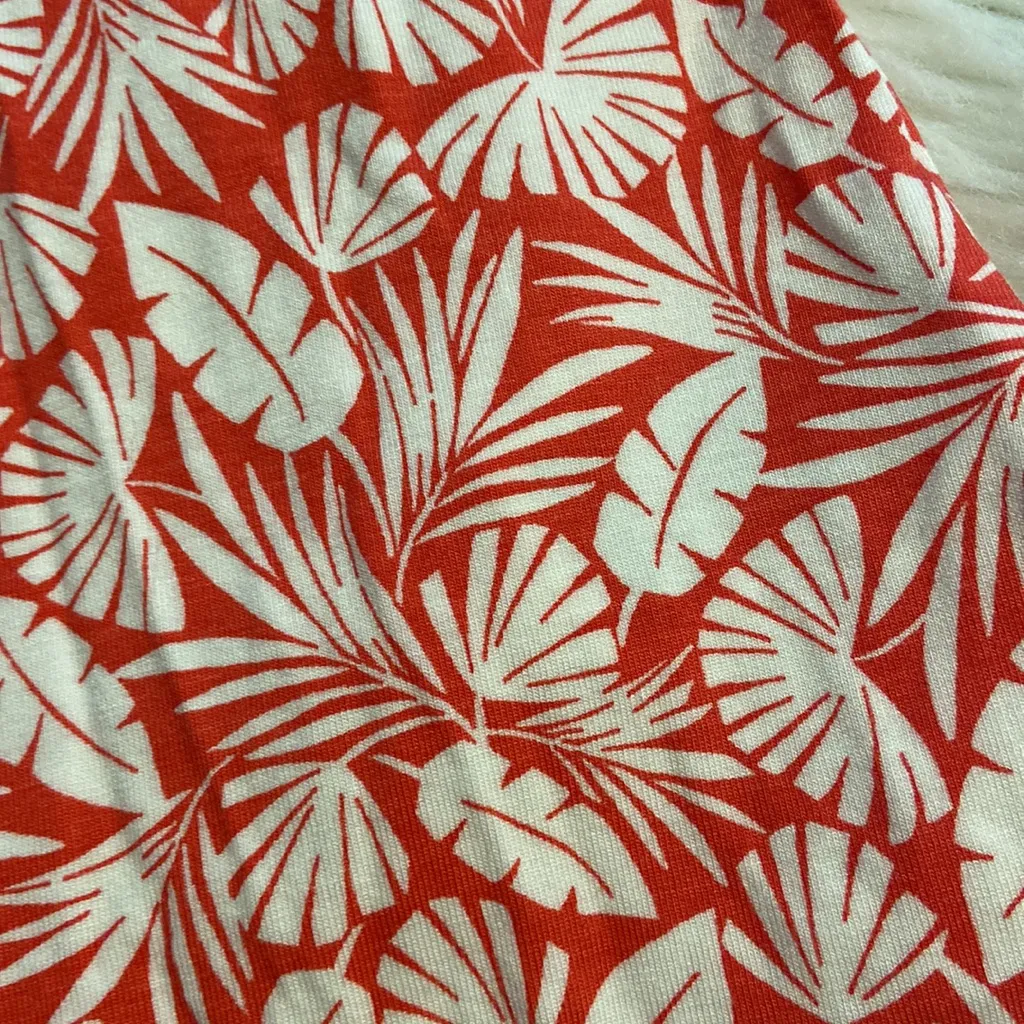 Boden Red and White Leaf Print Long Sleeve Dress size 6R brand new with tag - Image 9