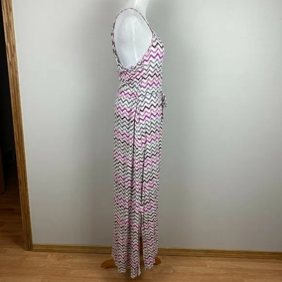 Best Society Maxi Dress M Multicolor‎ Printed Racerback Sleeveless Tie Size M - Image 4