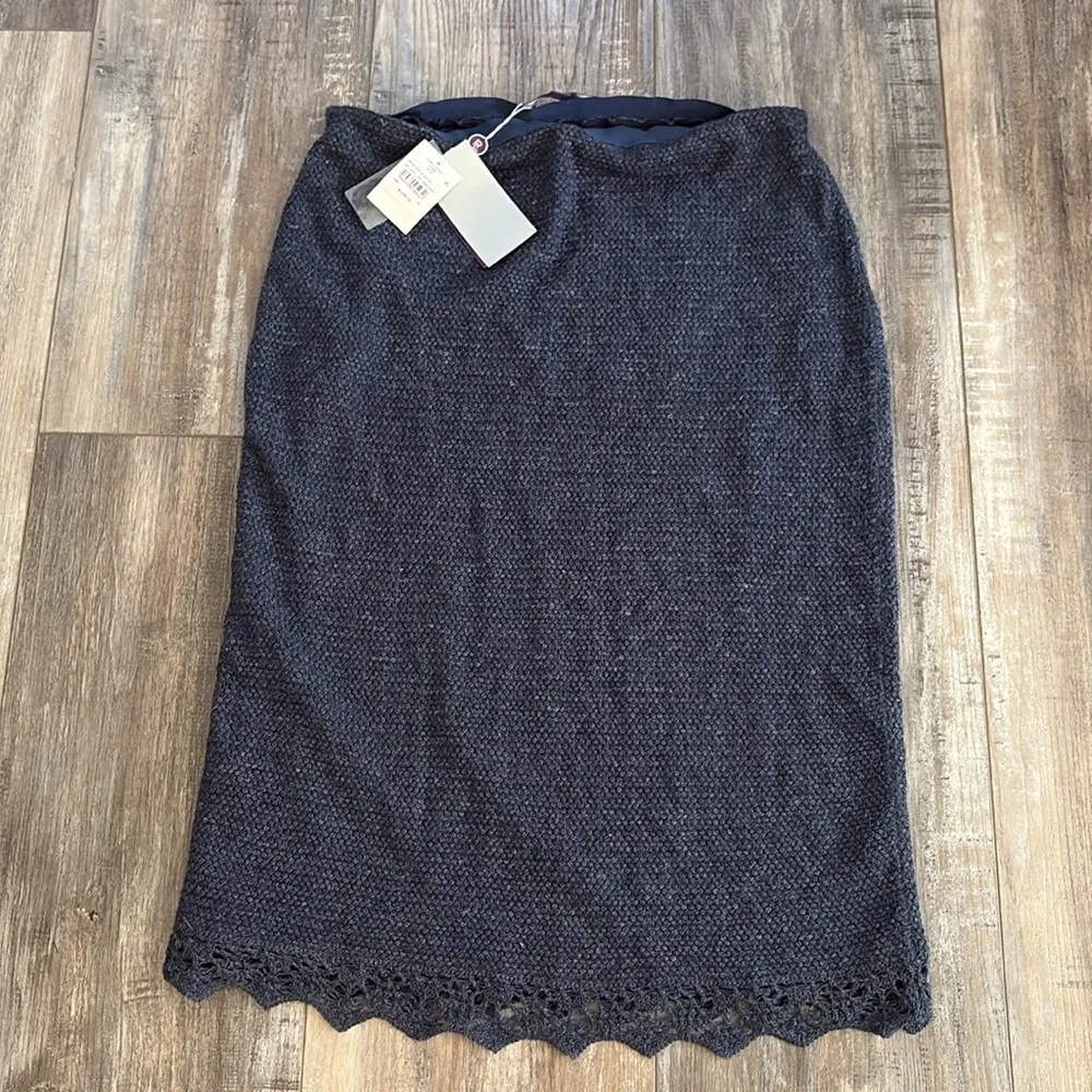 Ralph Lauren Collection Purple Label Ruffle Trim Blue Pencil Skirt Large NEW - Image 7