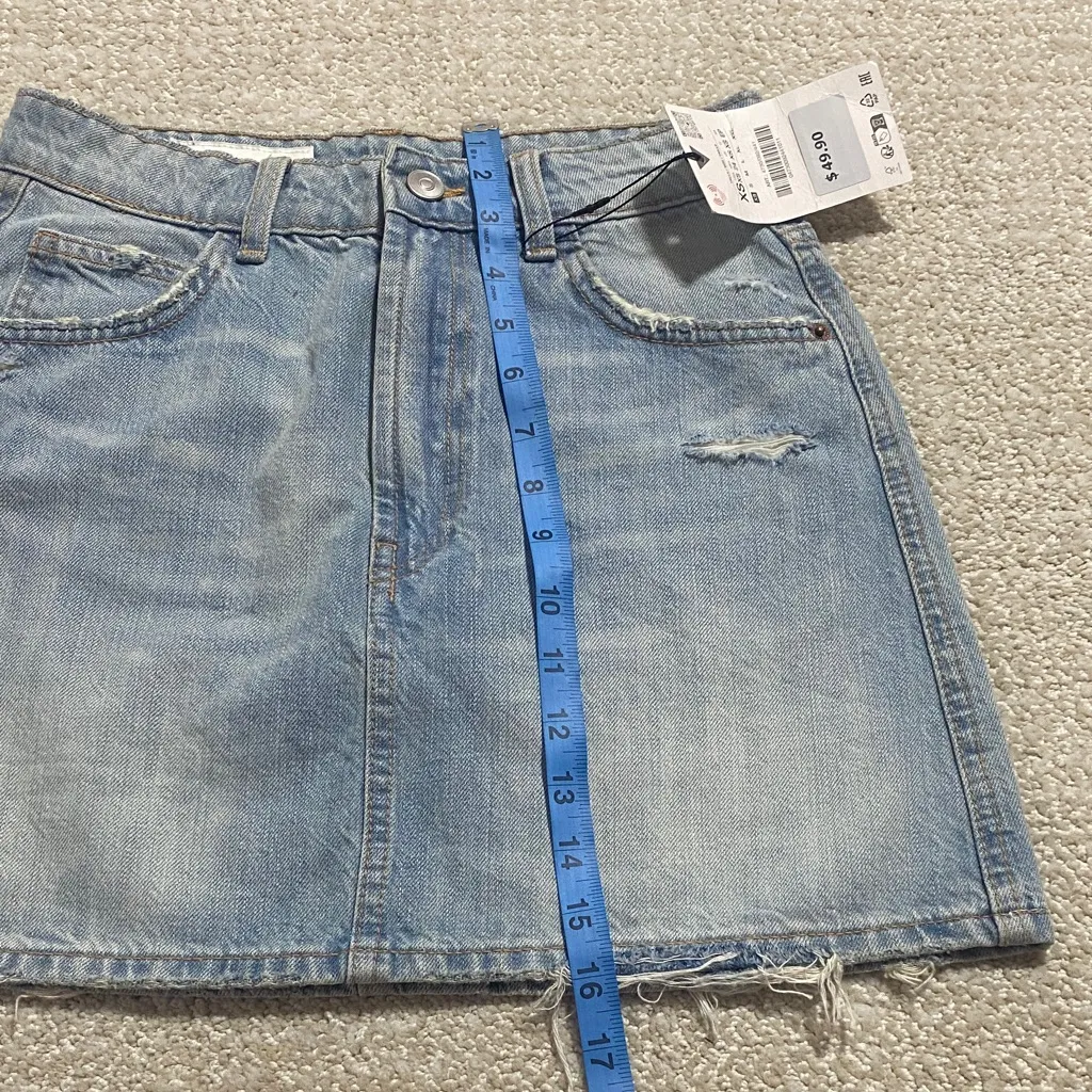 Zara Sky Blue Mini Skirt - Image 15
