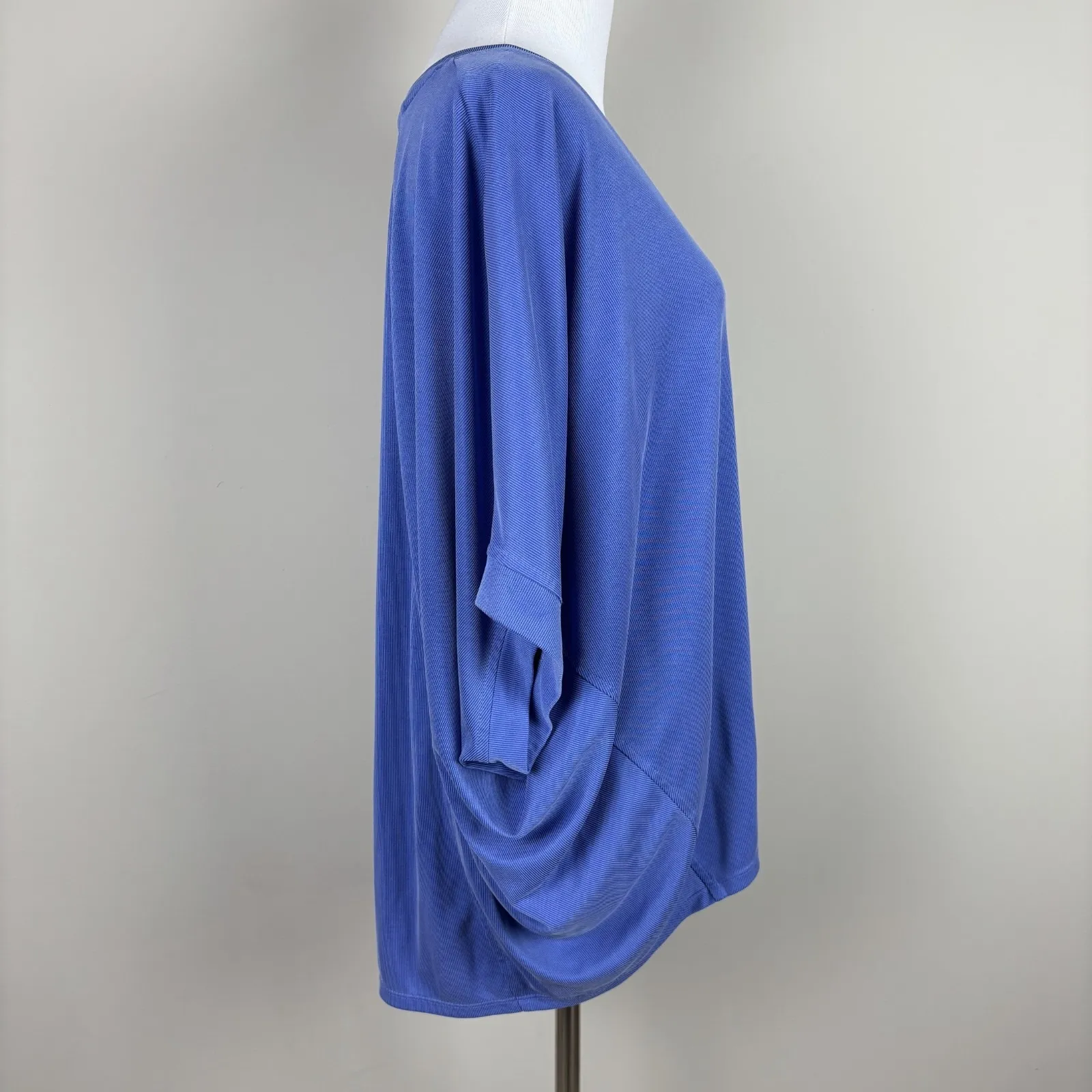 Chicos‎ 3 Top Womens XL Purple Ribbed Knit Dolman 3/4 Sleeve V-Neck Relaxed Fit - Image 7