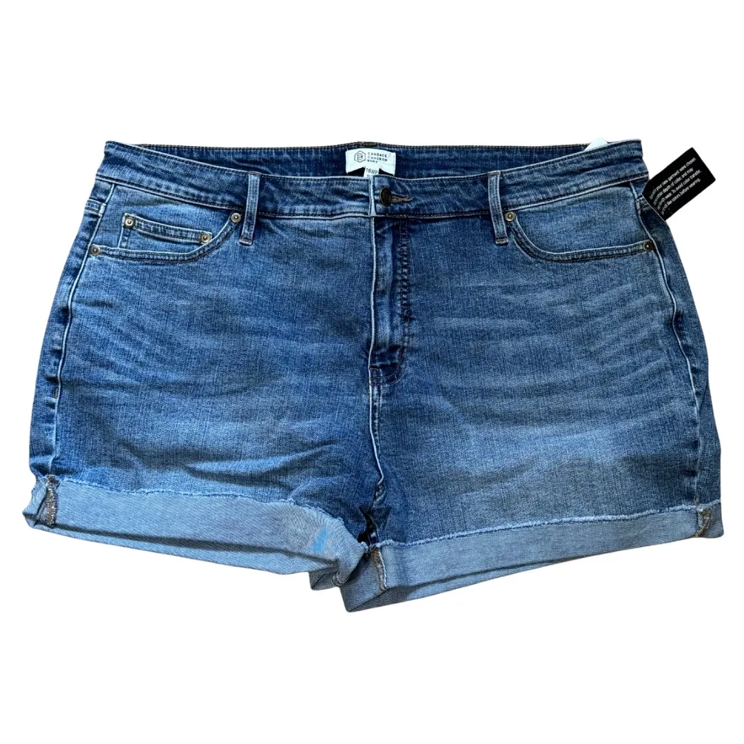 CANDACE CAMERON BURE Pacific Jean Denim Short Raw Hem Cuff NWT Womens Plus 18WP Blue Size 18W - Image 2