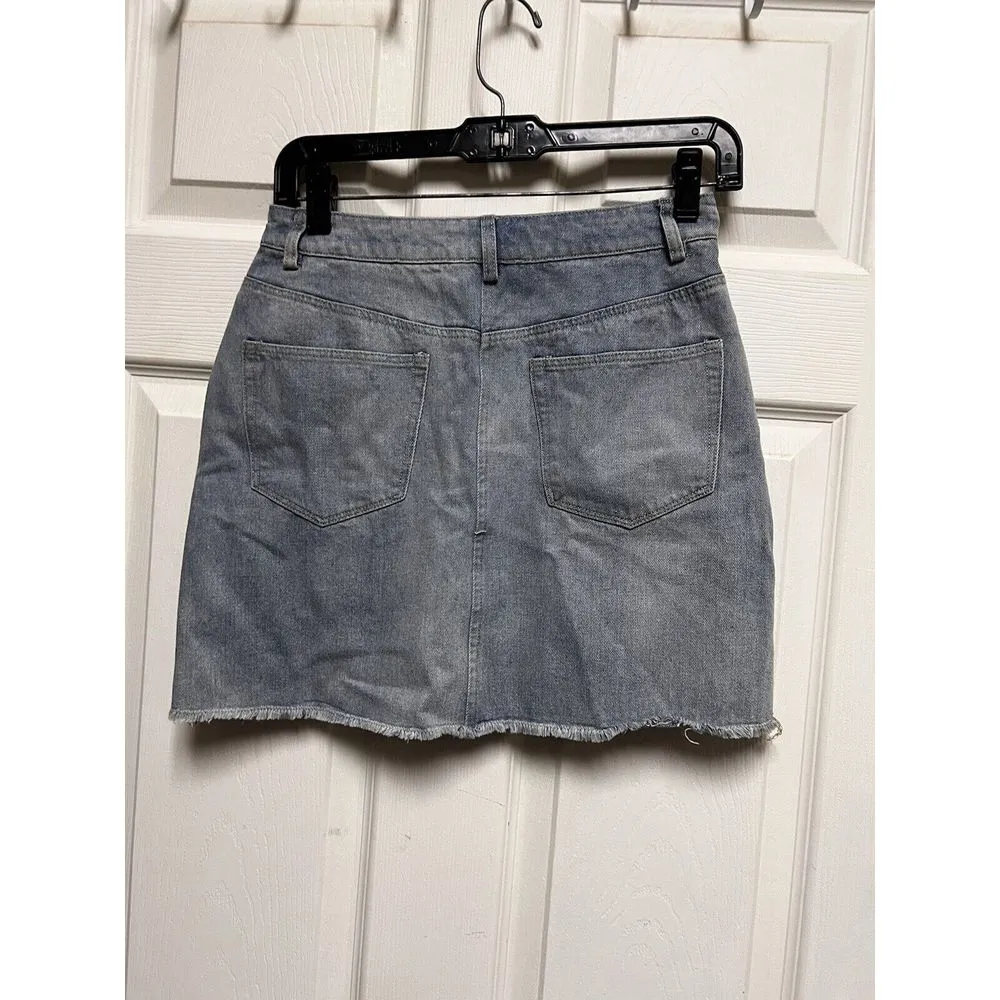 NWT Entro Blue Jean women's Size S 28 mini Skirt Cheetah New With‎ Tags CMC-C - Image 6