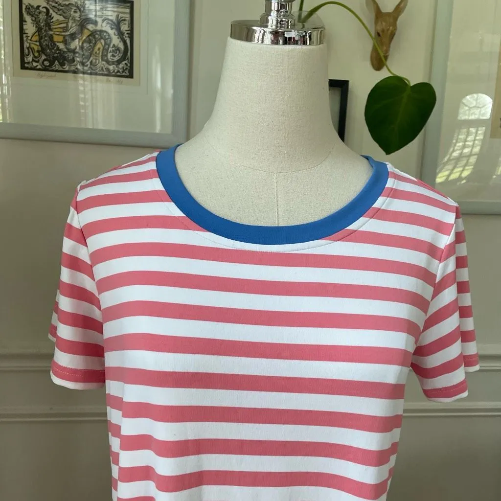 Southern Tide Stripe Tshirt Dress Pink Blue S - Image 3