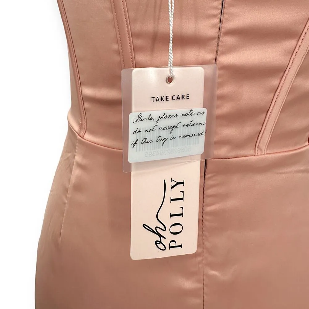 Oh Polly | NWT | US 6 | Tenderness Draped Skirt Corset Midi Dress in Blush - Image 9