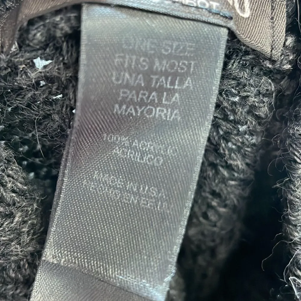 Bisou Bisou Knit Sweater Poncho Turtleneck Gray one size oversized - Image 9