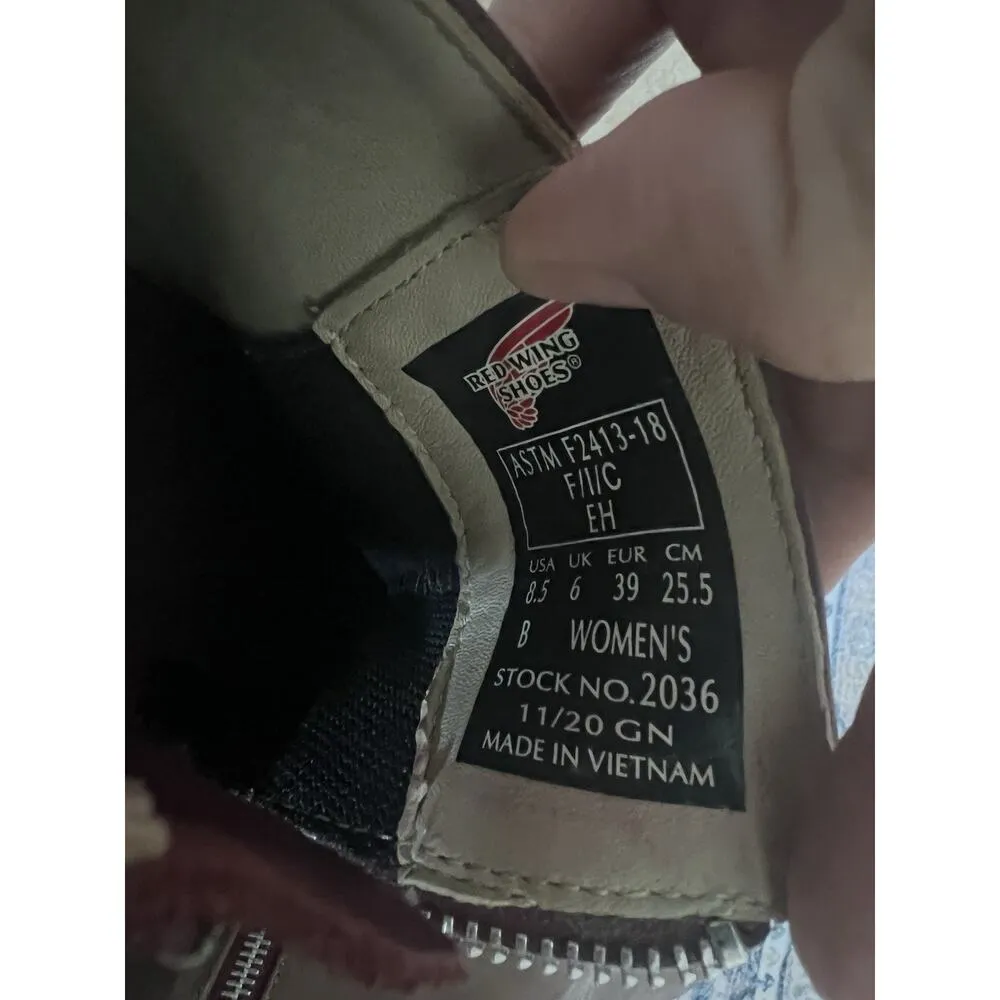 Red Wing Shoes Extra Light Oil/Slip Resistant Steel Toe For Safety Women Sz 8.5 Brown - Image 3