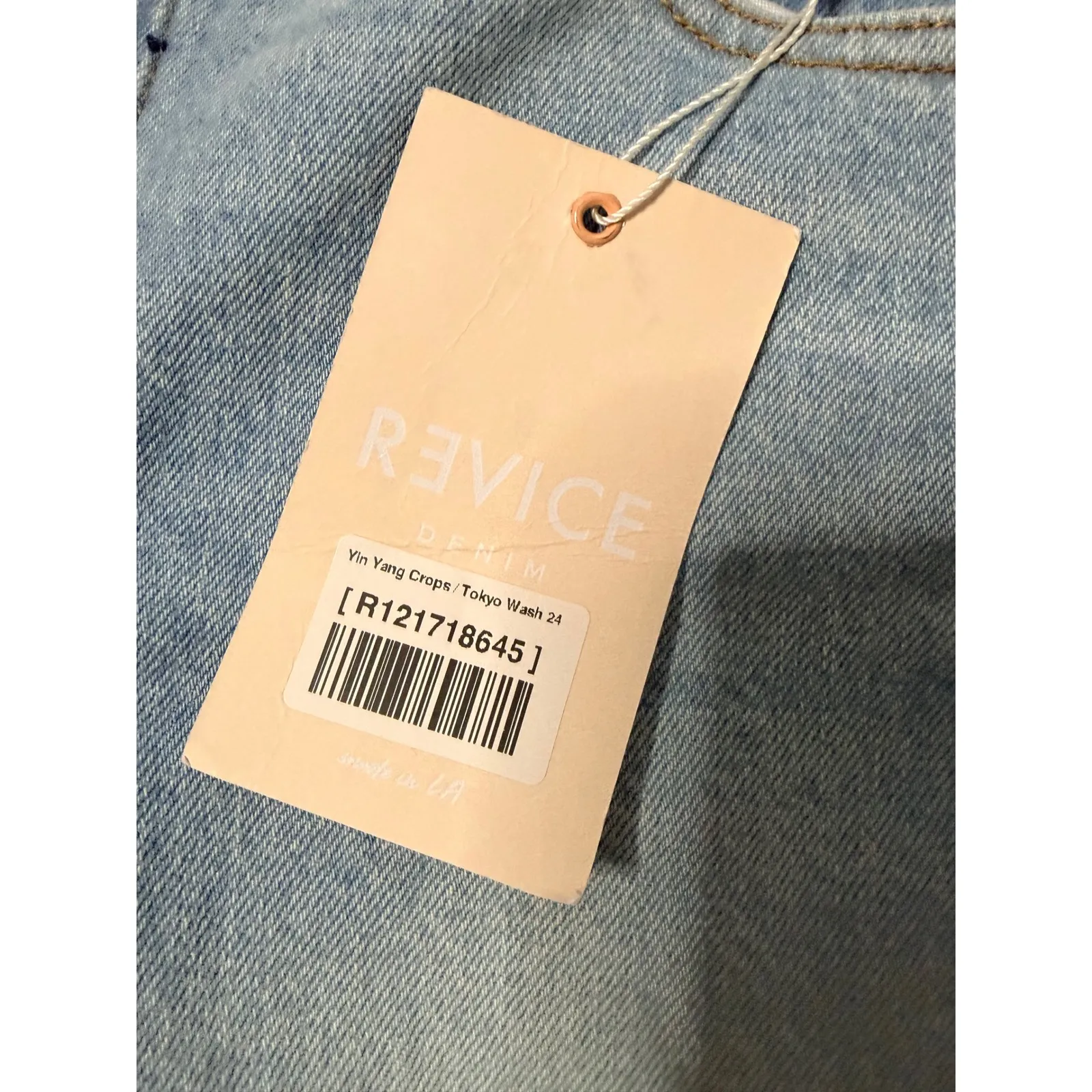 Revice Denim Yin Yang Crops Jeans Tokyo Wash Size 24 Two Tone zip detail Blue - Image 2