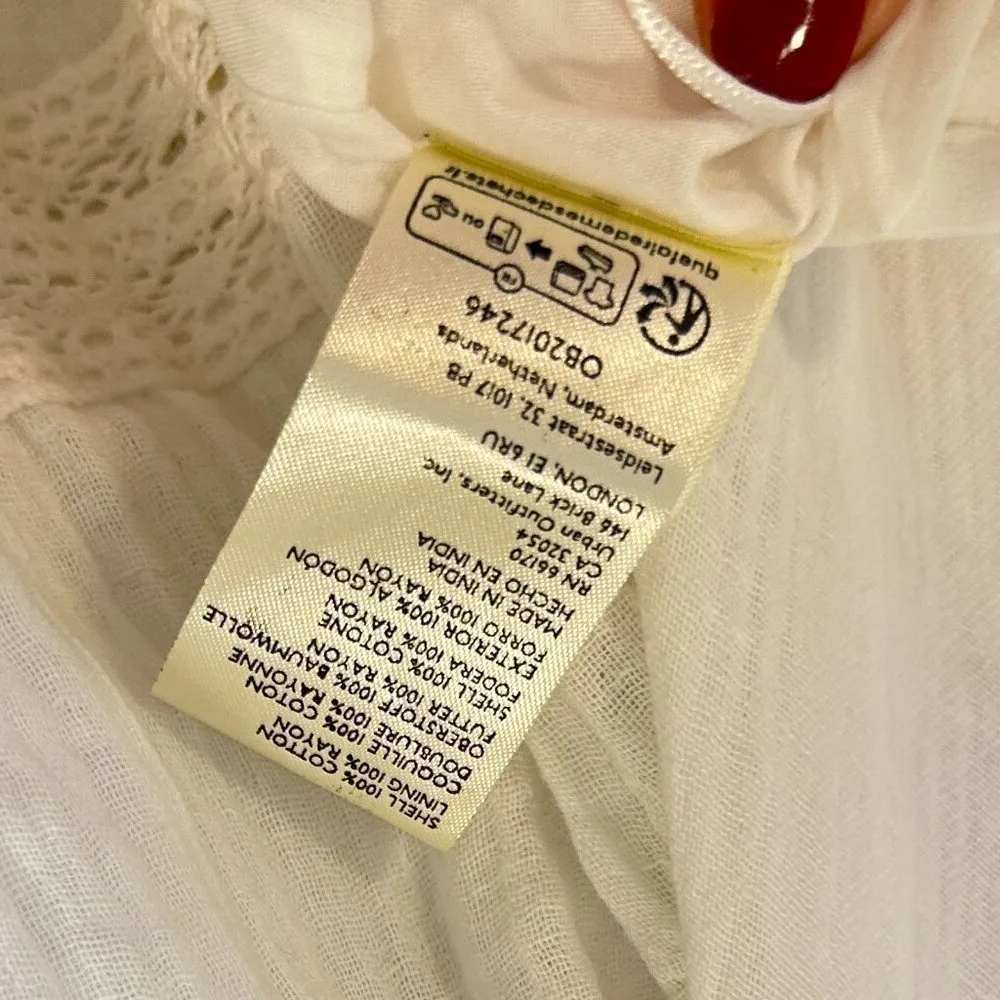 FREE PEOPLE Sachi Long Sleeve Ruffle Minidress in Ivory Size Large NWT - Image 9