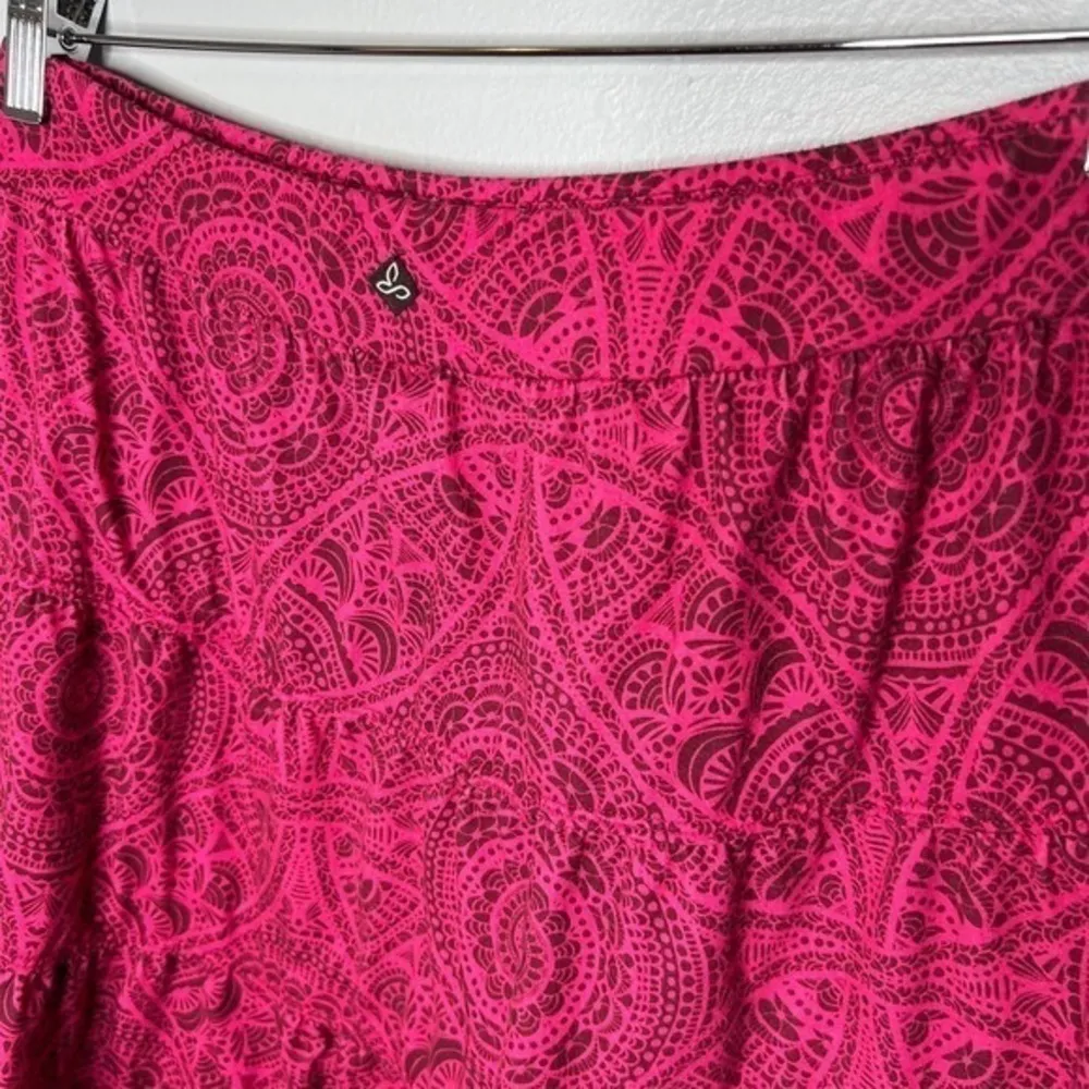 Prana Fuschia Mayan kate skirt pull on A-Line circle skater flared size medium - Image 8