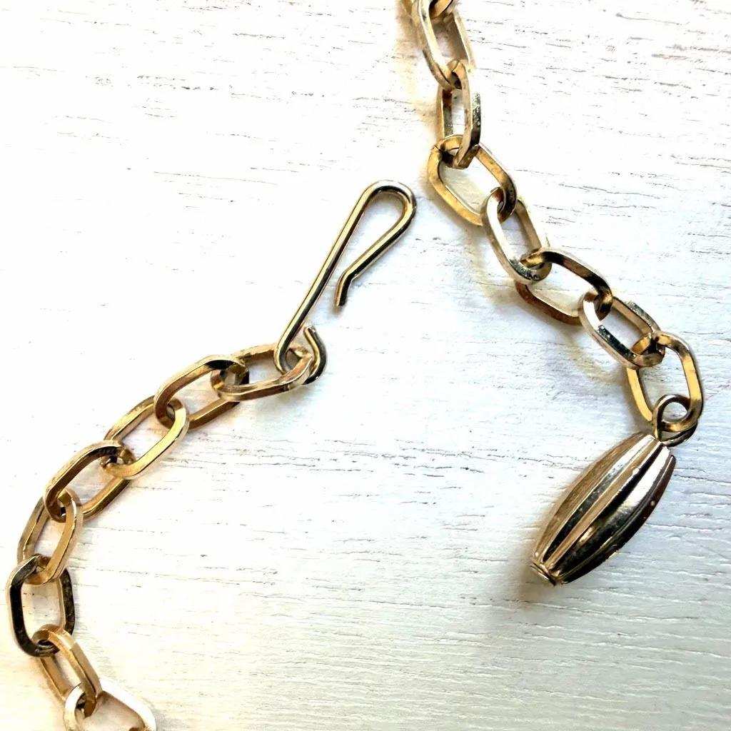 Vintage Gold Tone Leaf & Vine choker Necklace with Aurora Borealis Rhinestones - Image 7