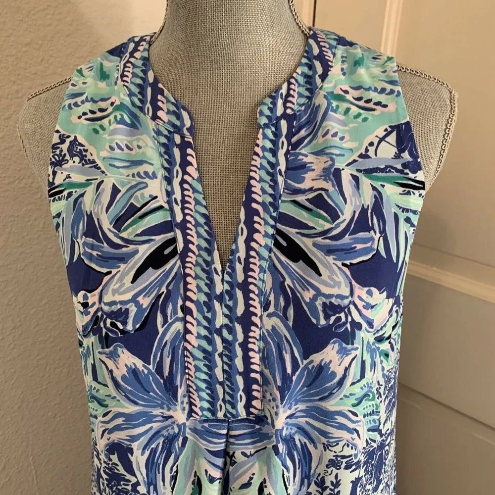 Lilly Pulitzer EVAH SHIFT DRESS SIZE XS High Tide Navy Ready Set Gecko New NWT - Image 8