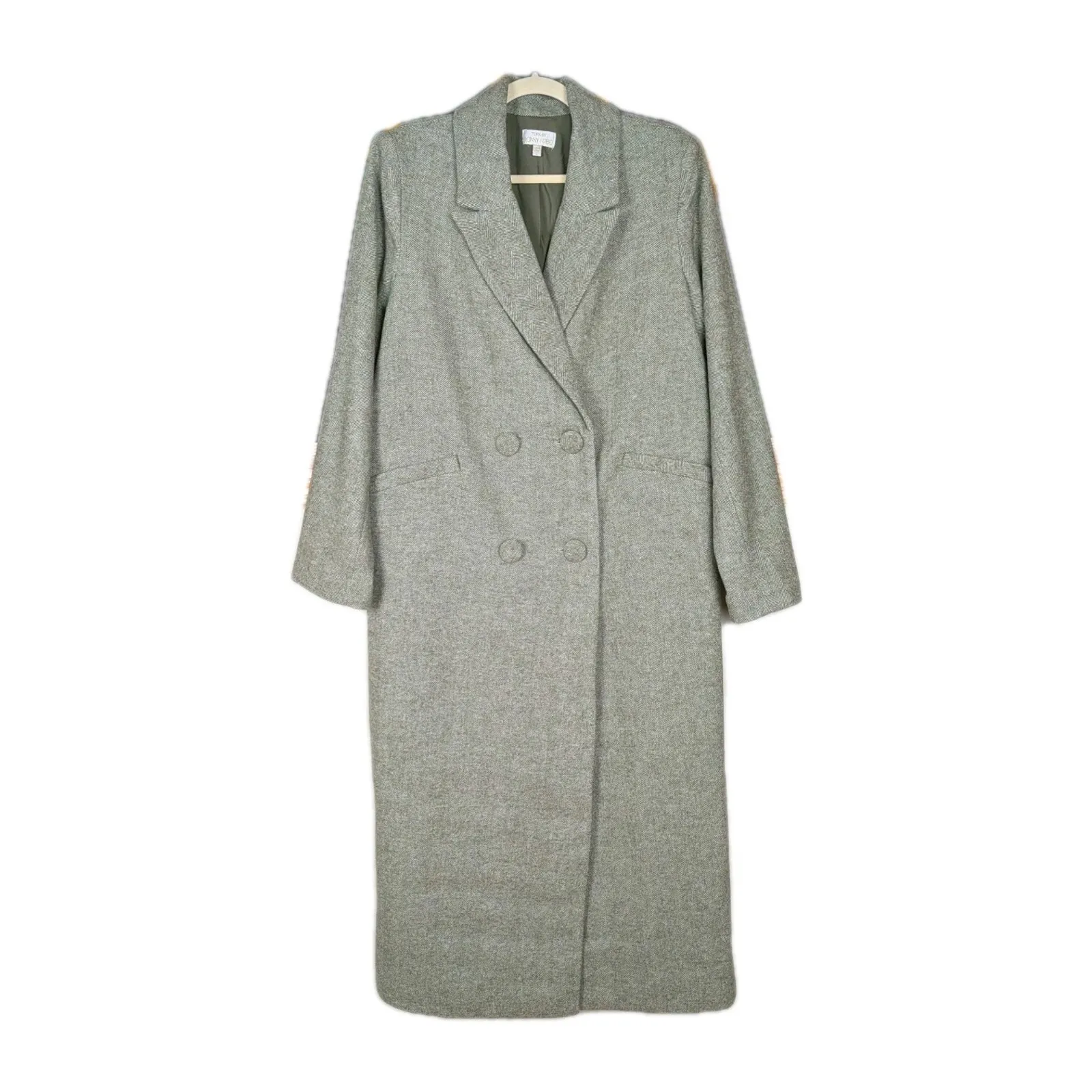 TORN by Ronny Kobo Moss Green Tyra Coat Wool Blend Double Breasted Women's Large - Image 2