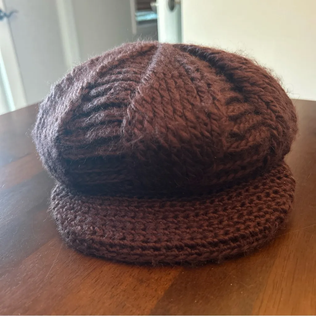 NWT Lucky Brand Newsboy Knitted Cap Brown Wool/poly  Blend One Size Unisex VTG - Image 3